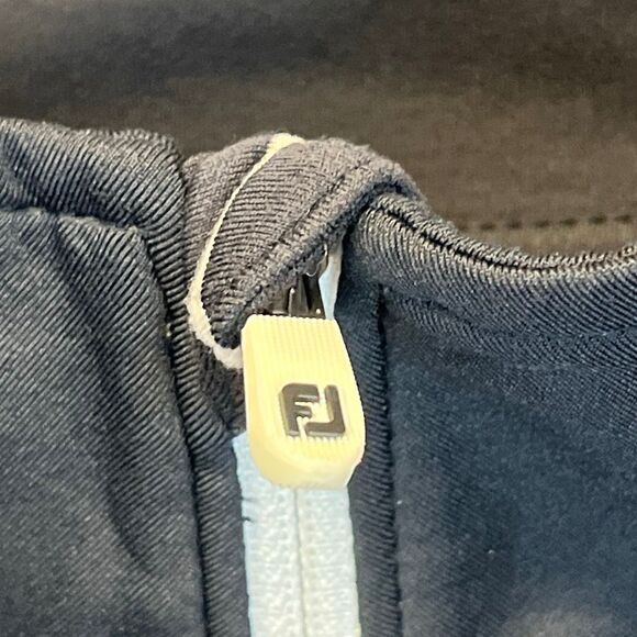 FOOTJOY Women’s 1/4 Zip Pullover Large Black White Stripes Stretch Mock Neck - Picture 4 of 12